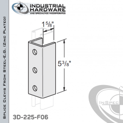 Splice Clevis From Steel-E.G. (Zinc Plated) With 3-Holes For 1-5/8 in. Strut