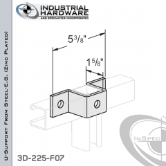 U-Support From Steel-E.G. (Zinc Plated) With 3-Holes For 1-5/8 in. Strut