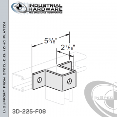 U-Support From Steel-E.G. (Zinc Plated) With 3-Holes For 2-7/16 in. Strut