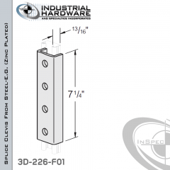 Splice Clevis From Steel-E.G. (Zinc Plated) With 4-Holes For 13/16 in. Strut