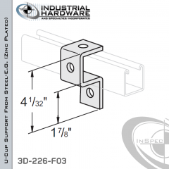 U-Cup Support From Steel-E.G. (Zinc Plated) With 4-Holes For 1-5/8 in. Strut