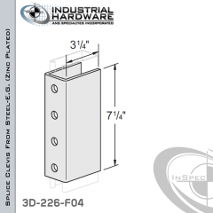 Splice Clevis From Steel-E.G. (Zinc Plated) With 4-Holes For 3-1/4 in. Strut