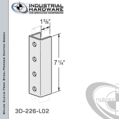 Splice Clevis From Steel-Powder Coat Green With 4-Holes For 1-5/8 in. Strut