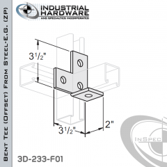 Bent Tee (Offset) From Steel-E.G. (Zinc Plated) With 4-Holes-Left-Hand