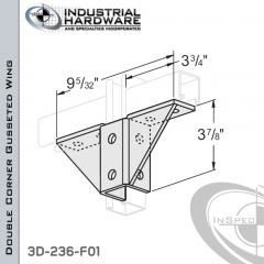 Double Corner Gusseted Wing From Steel-E.G. (Zinc Plated) With 10-Holes