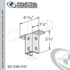 Double Corner Opposing Wing From Steel-E.G. (Zinc Plated) With 8-Holes