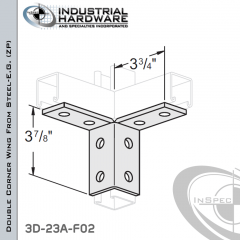 Double Corner Wing From Steel-E.G. (Zinc Plated) With 8-Holes