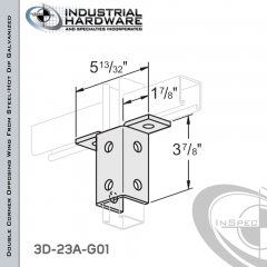 Double Corner Opposing Wing From Steel-Hot Dip Galv. With 8-Holes