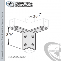 Double Corner Wing From Steel-Zinc Yellow Plating With 8-Holes