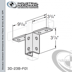 Double Corner Opposing Wing From Steel-E.G. (Zinc Plated) With 10-Holes