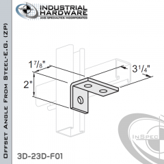 Offset Angle From Steel-E.G. (Zinc Plated) With 3-Holes-Right-Hand