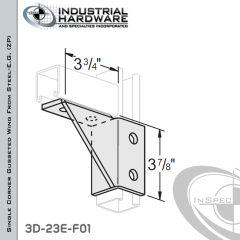 Single Corner Gusseted Wing From Steel-E.G. (Zinc Plated) With 4-Holes-Left-Hand