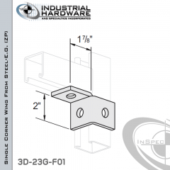 Single Corner Wing From Steel-E.G. (Zinc Plated) With 3-Holes-Left-Hand