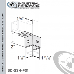 Single Corner Wing From Steel-E.G. (Zinc Plated) With 4-Holes-Left-Hand