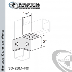 Single Corner Wing From Steel-E.G. (Zinc Plated) With 3-Holes-Right-Hand