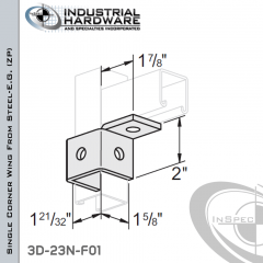 Single Corner Wing From Steel-E.G. (Zinc Plated) With 4-Holes-Right-Hand