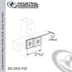 Z-Supports From Steel-E.G. (Zinc Plated) With 1/4 in. Offset And 2-Holes