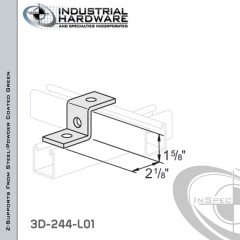 Z-Supports From Steel-Powder Coat Green With 1-5/8 in. Offset And 3-Holes