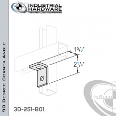 90 Degree Corner Angle From Stainless Type 304 With 2-1/4 in. Leg And 2-Holes