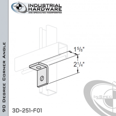 90 Degree Corner Angle From Steel-E.G. (Zinc Plated) With 2-1/4 in. Leg And 2-Holes