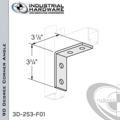 90 Degree Corner Angle From Steel-E.G. (Zinc Plated) With 3-3/4 in. Leg And 4-Holes