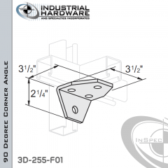 90 Degree Corner Angle Connector From Steel-E.G. (Zinc Plated) With 2-1/4 in. Leg And 4-Holes