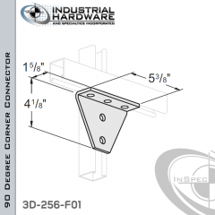 90 Degree Corner Connector From Steel-E.G. (Zinc Plated) With 4-1/8 in. Leg And 5-Holes