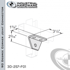 90 Degree Corner Joint Connector From Steel-E.G. (Zinc Plated) With 2-5/16 in. Leg And 3-Holes