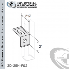 90 Degree Slotted Adjustment Angle From Steel-E.G. (Zinc Plated) With 2 in. Leg And 1-Hole