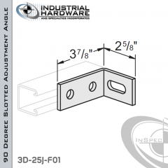 90 Degree Slotted Adjustment Angle From Steel-E.G. (Zinc Plated) With 3-7/8 in. Leg And 2-Holes