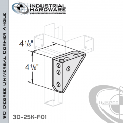 90 Degree Universal Corner Angle From Steel-E.G. (Zinc Plated) With 4-1/8 in. Leg And 7-Holes