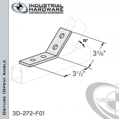 15 Degree Obtuse (Open) Angle From Steel-E.G. (Zinc Plated) With 3-1/2 in. Leg And 4-Holes