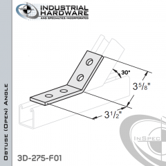 30 Degree Obtuse (Open) Angle From Steel-E.G. (Zinc Plated) With 3-1/2 in. Leg And 4-Holes