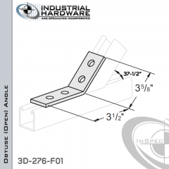 37-1/2 Degree Obtuse (Open) Angle From Steel-E.G. (Zinc Plated) With 3-1/2 in. Leg And 4-Holes