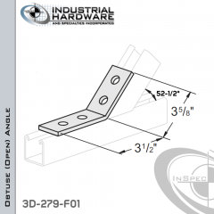 52-1/2 Degree Obtuse (Open) Angle From Steel-E.G. (Zinc Plated) With 3-1/2 in. Leg And 4-Holes