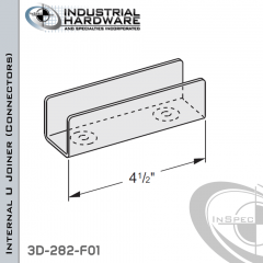 Internal U Joiner (Connectors) From Steel-E.G. (Zinc Plated) For 1-5/8 in. Strut X 4-1/2 in. Long