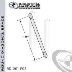 Round Diagonal Braces From Steel-E.G. (Zinc Plated) For All Strut X 48 in. Long