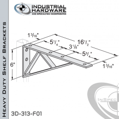 Heavy Duty Shelf Brackets From Steel-E.G. (Zinc Plated) For All Strut X 16-1/2 in. Long