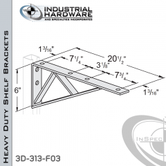 Heavy Duty Shelf Brackets From Steel-E.G. (Zinc Plated) For All Strut X 20-1/2 in. Long