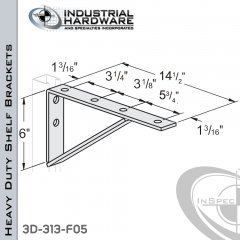 Heavy Duty Shelf Brackets From Steel-E.G. (Zinc Plated) For All Strut X 14-1/2 in. Long