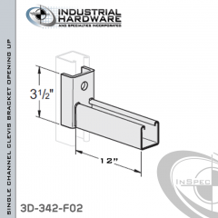 Single Channel Clevis Bracket (Opening Up) From Steel-E.G. (Zinc Plated) For All Strut X 12 in. Long