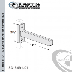 Single Channel Clevis Bracket (Reversible) From Steel-Powder Coat Green For All Strut X 18 in. Long