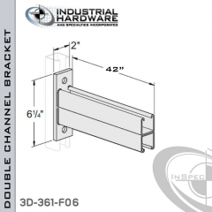 Double Channel Bracket From Steel-E.G. (Zinc Plated) For All Strut X 42 in. Long