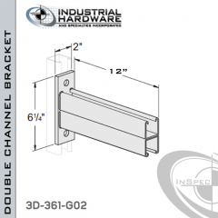 Double Channel Bracket From Steel-Hot Dip Galv. For All Strut X 12 in. Long