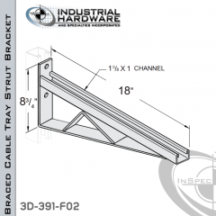 Braced Cable Tray Strut Bracket From Steel-E.G. (Zinc Plated) For All Strut X 18 in. Long