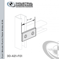 Flat Splice Plate From Steel-E.G. (ZP) With 2-Holes X 3-1/2 in. Long