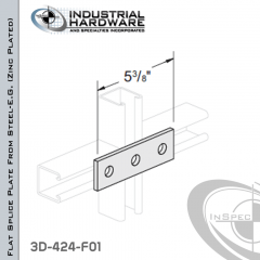 Flat Splice Plate From Steel-E.G. (ZP) With 3-Holes X 5-3/8 in. Long