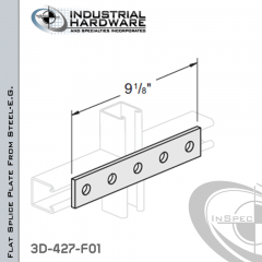 Flat Splice Plate From Steel-E.G. (ZP) With 5-Holes X 9-1/8 in. Long