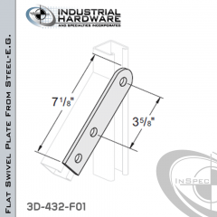 Flat Swivel Plate From Steel-E.G. (ZP) With 3-Holes X 7-1/8 in. Long