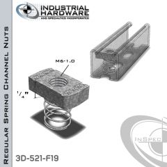 Regular Spring Channel Nuts ( Strut ) Steel-E.G. M6-1.0 X 1/4